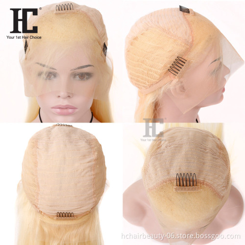613 Blonde Brazilian Wig 13*4 Straight 613 Lace Front Wig 150% Lace Front Human Hair Wigs Pre-Plucked With Baby Hair For Women